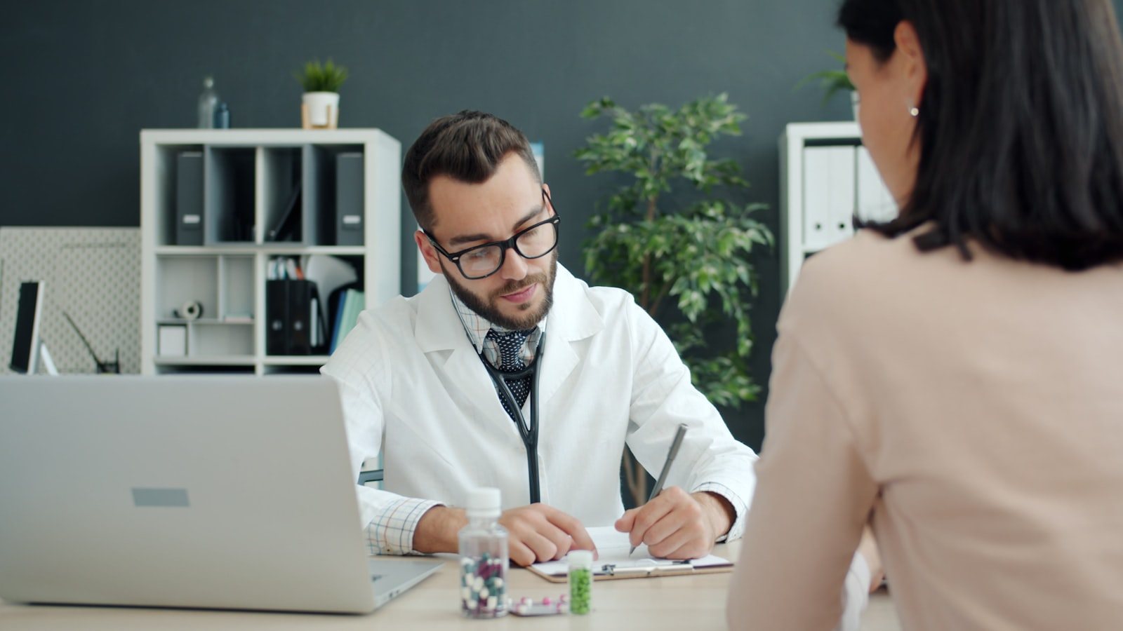 A private consultation between a clinician and a patient