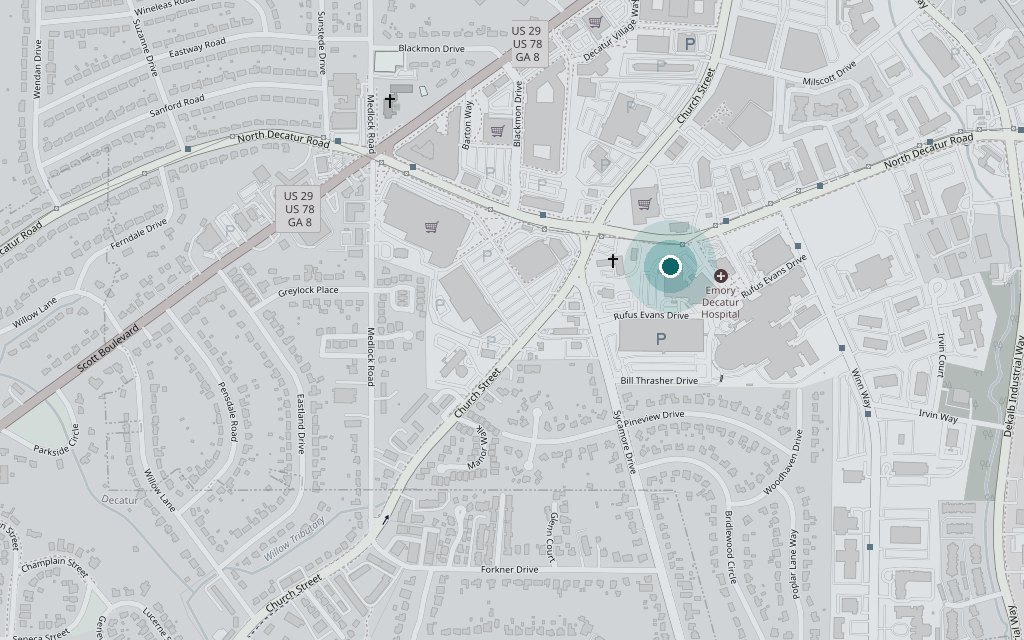 Map showing the practice at 2665 North Decatur Road