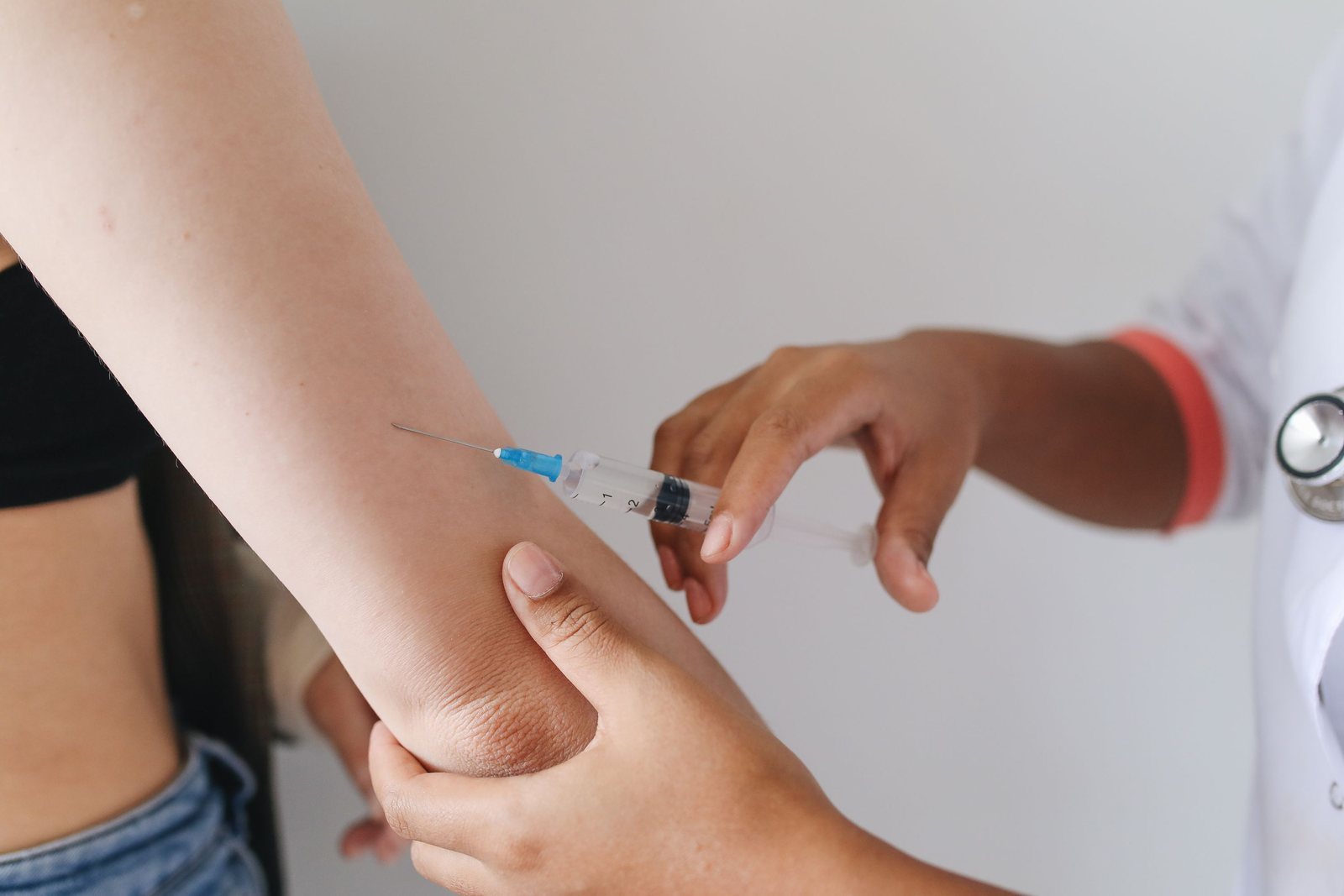 A vaccination being given in a clinic