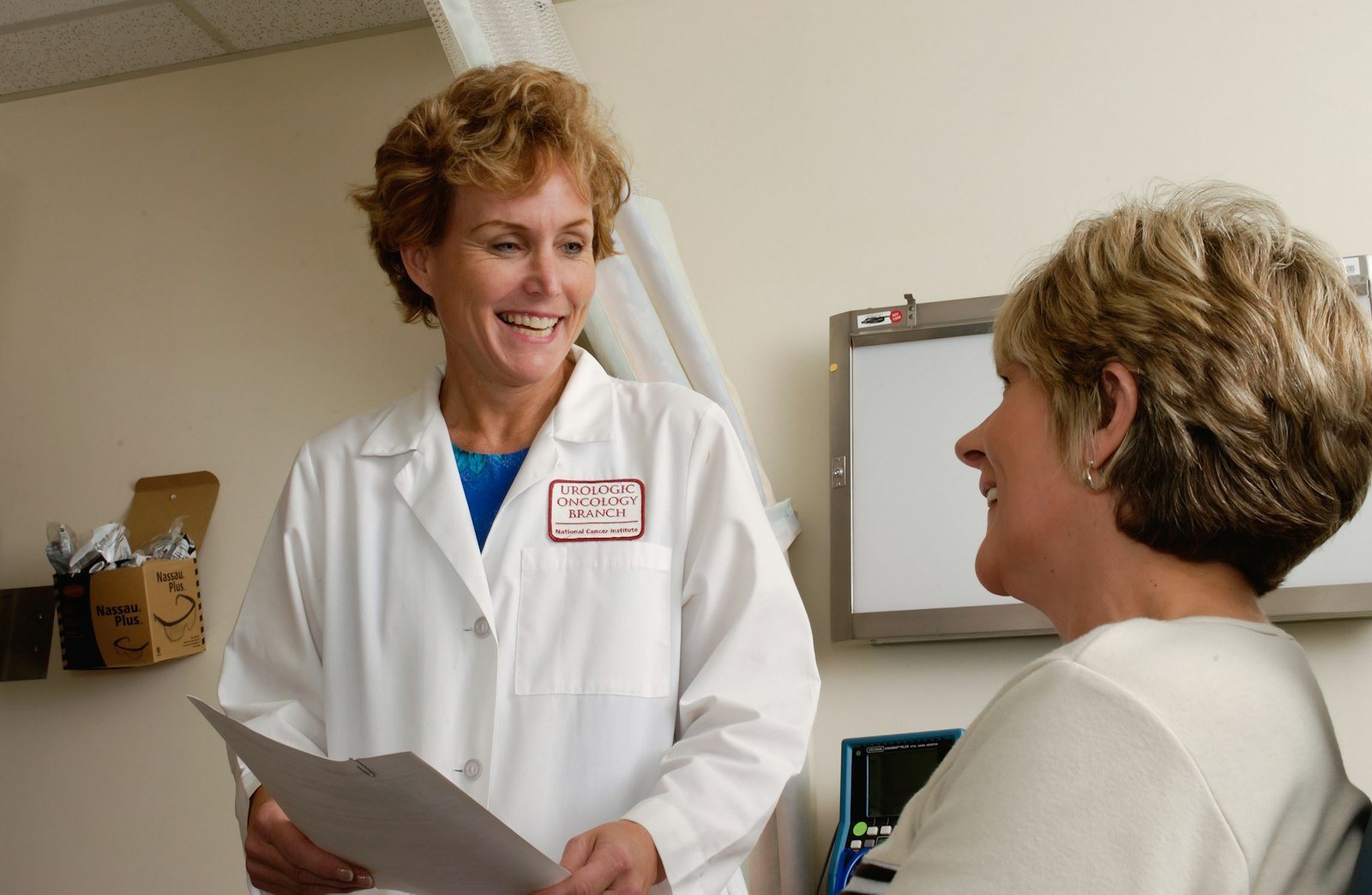 A patient in conversation with a clinician