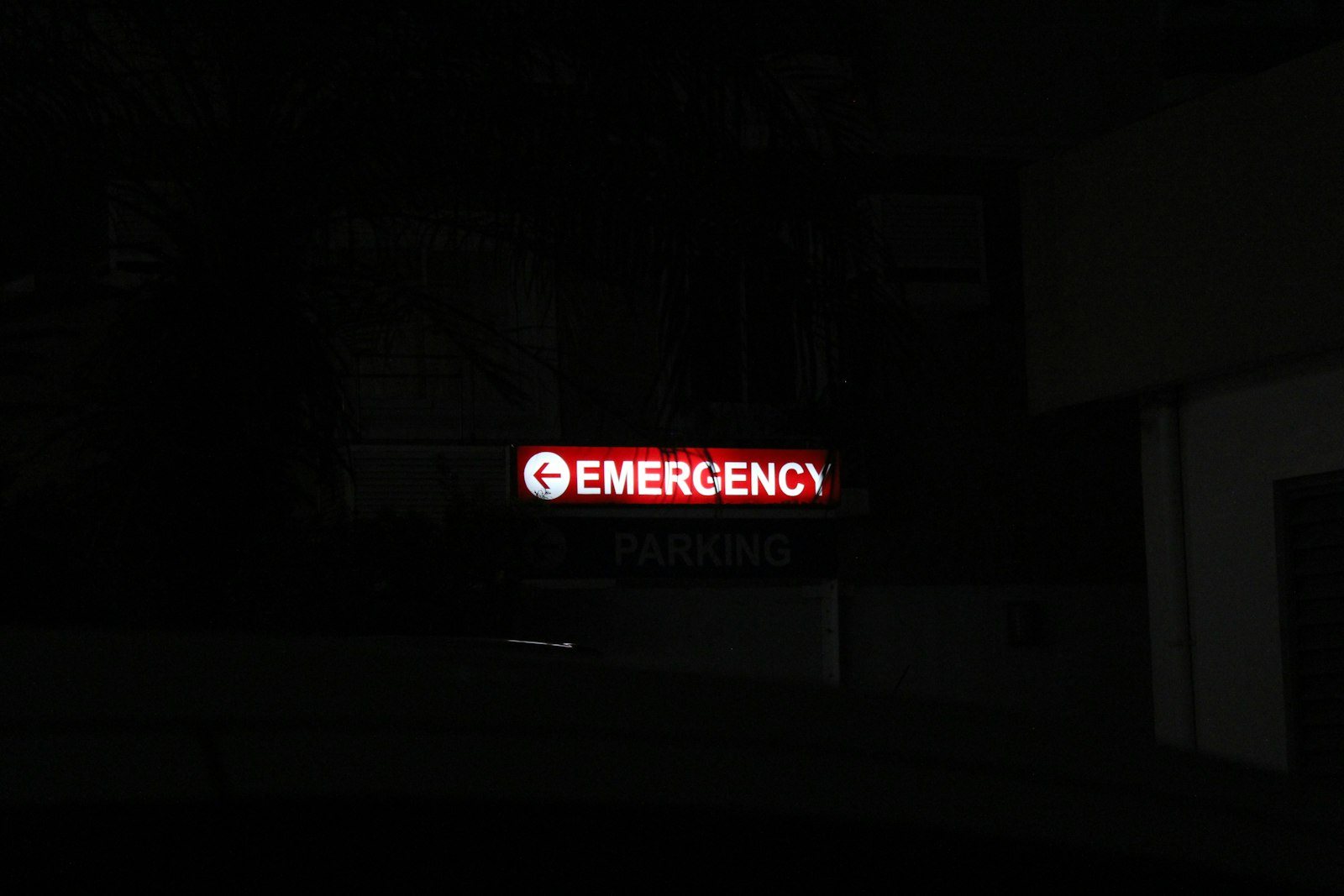 The entrance to a hospital emergency department