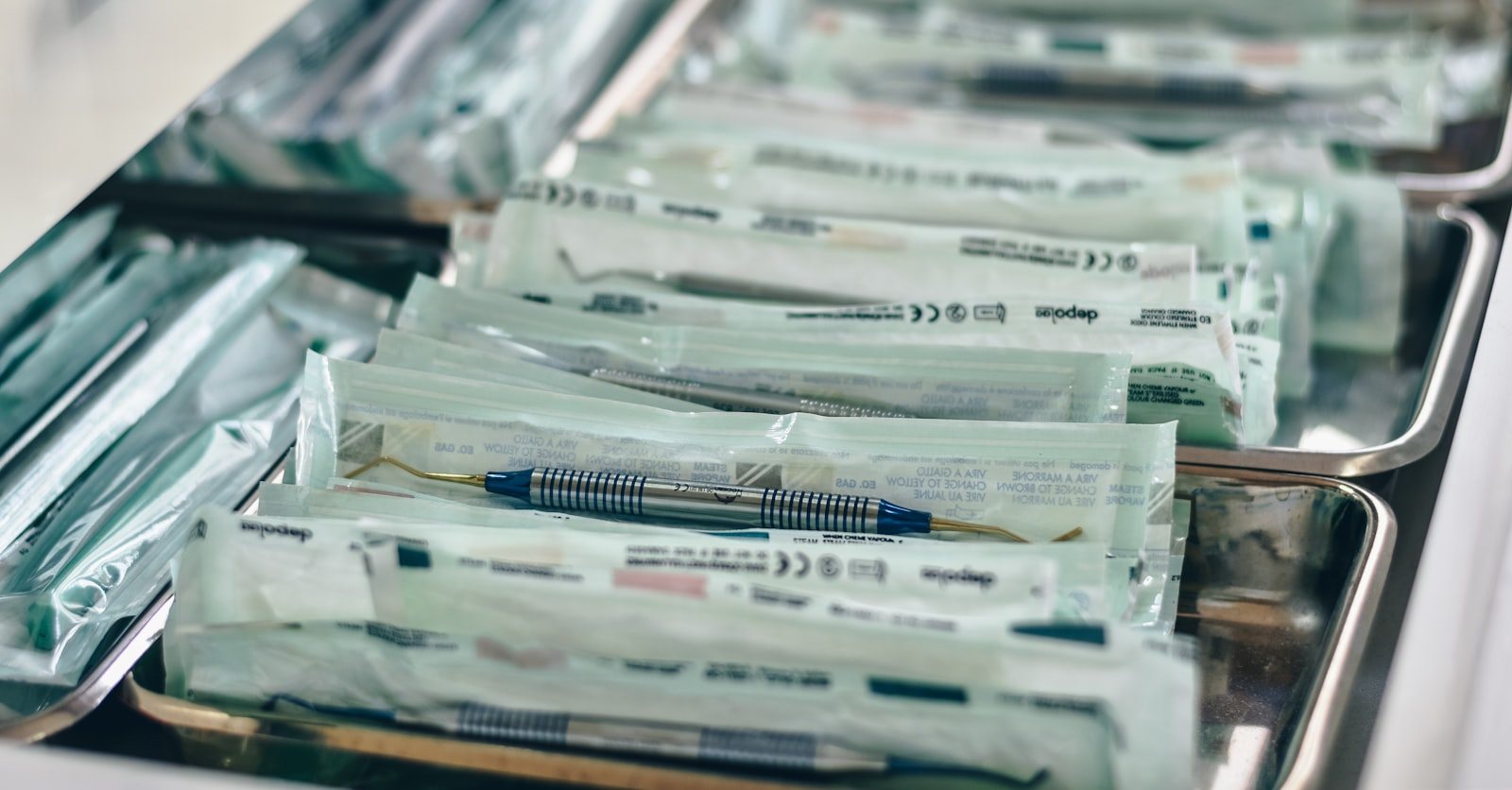 Sterile medical supplies in sealed packaging