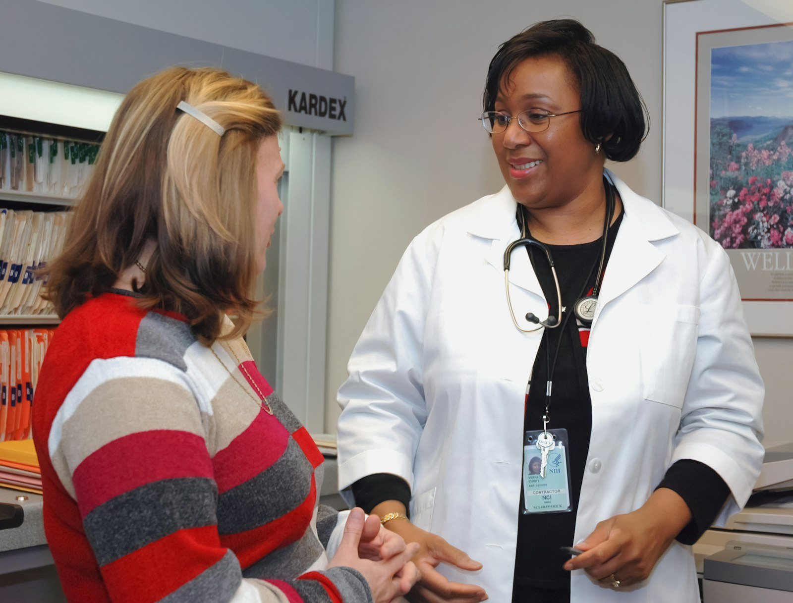 A private consultation between a patient and clinician